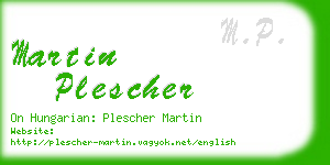 martin plescher business card